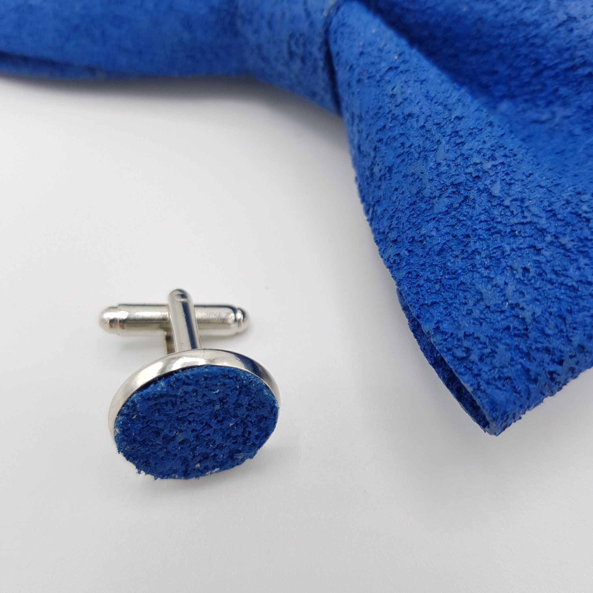Set Papillon e Gemelli in Sughero Cobalt Dream con Scatola di Latta - Fashion Loft
