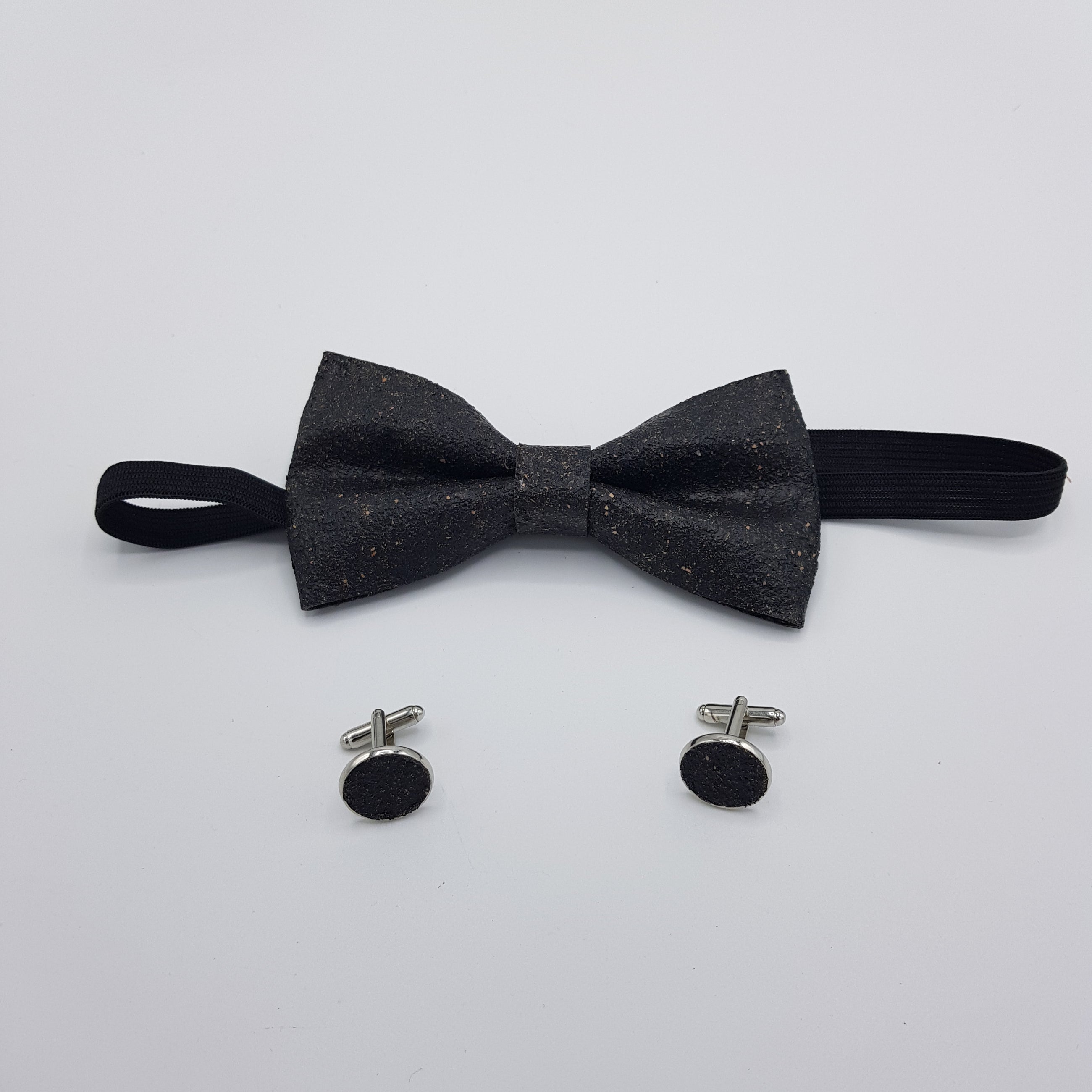 Set Papillon e Gemelli in Sughero Slate Charm con Scatola di Latta