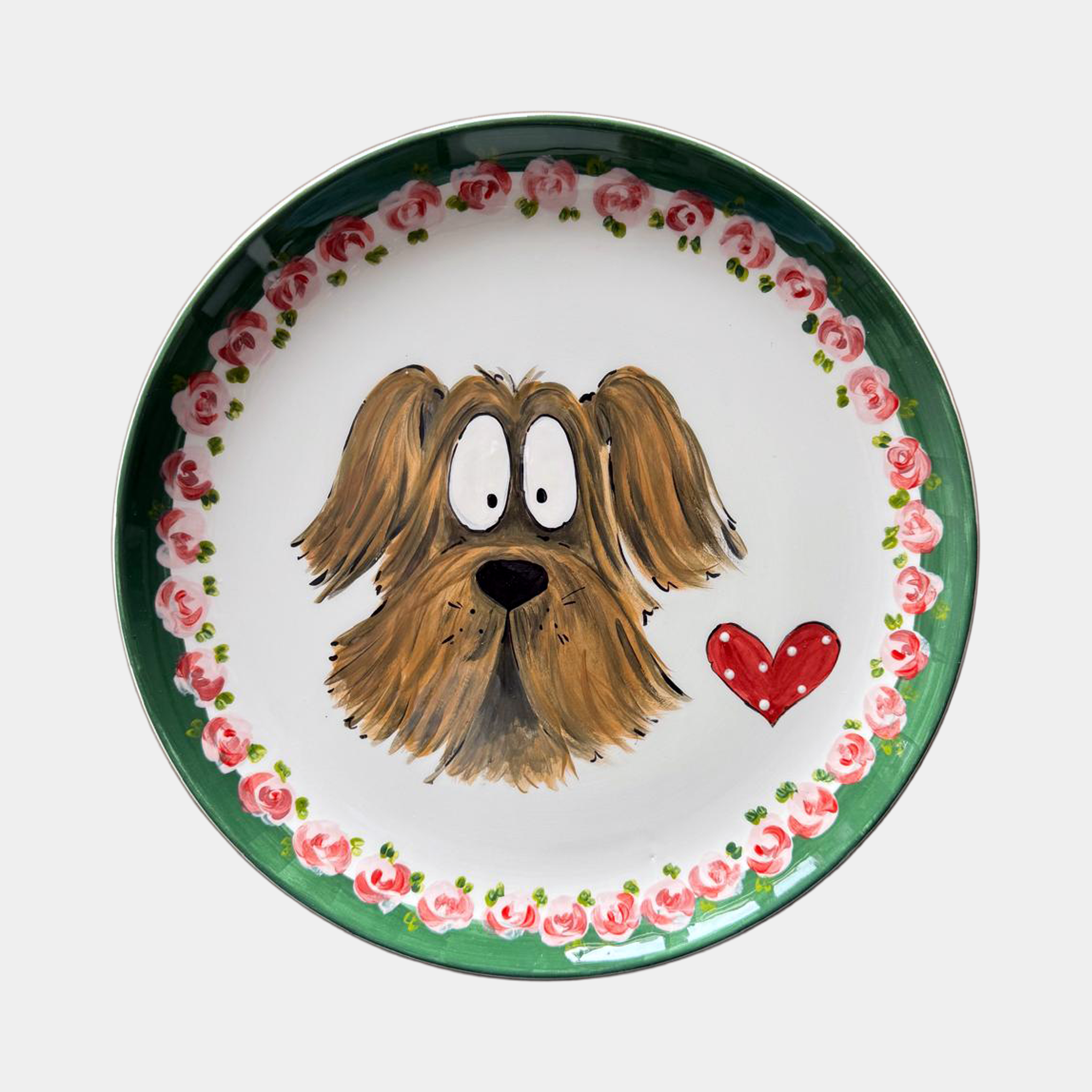 Piatto pizza - cane con cuore