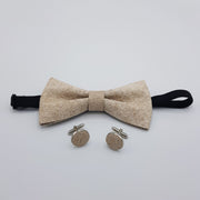 Set Papillon e Gemelli in Sughero Stone Elegance con Scatola di Latta - Fashion Loft