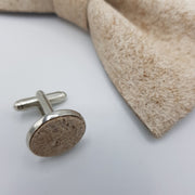 Set Papillon e Gemelli in Sughero Stone Elegance con Scatola di Latta - Fashion Loft