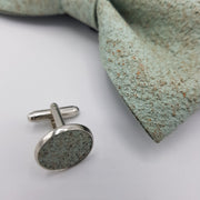 Set Papillon e Gemelli in Sughero Sage Whisper con Scatola di Latta - Fashion Loft
