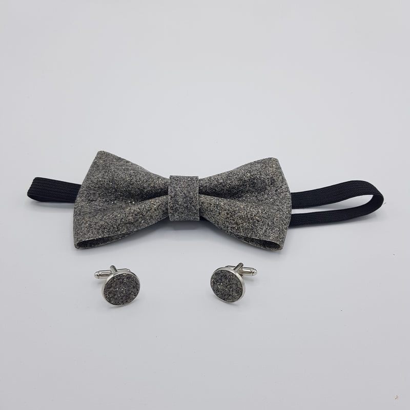 Set Papillon e Gemelli in polvere di marmo Lunar Glow con Scatola di Latta