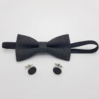 Set Papillon e Gemelli in Sughero Black Velvet con scatola di latta