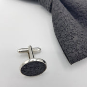 Set Papillon e Gemelli in Sughero Black Velvet con scatola di latta - Fashion Loft