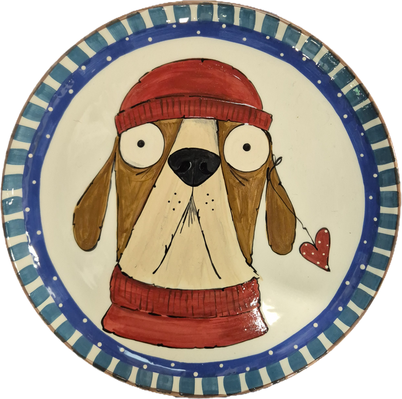 Piatto pizza - cane con cuore