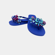 Flip flops blu elettrico con coralli e pesci colorati - Fashion Loft