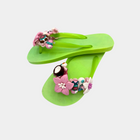 Flip flops verdi cocco e fiori