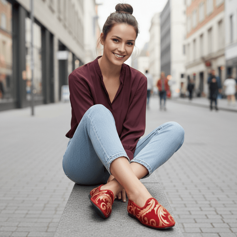 BROCCATO BORDEAUX ORO - Le Babine Limited - scarpa tradizionale Friulana con carattere - Fashion Loft