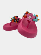 Flip-Flops modello alto, fucsia con fiori e pesci