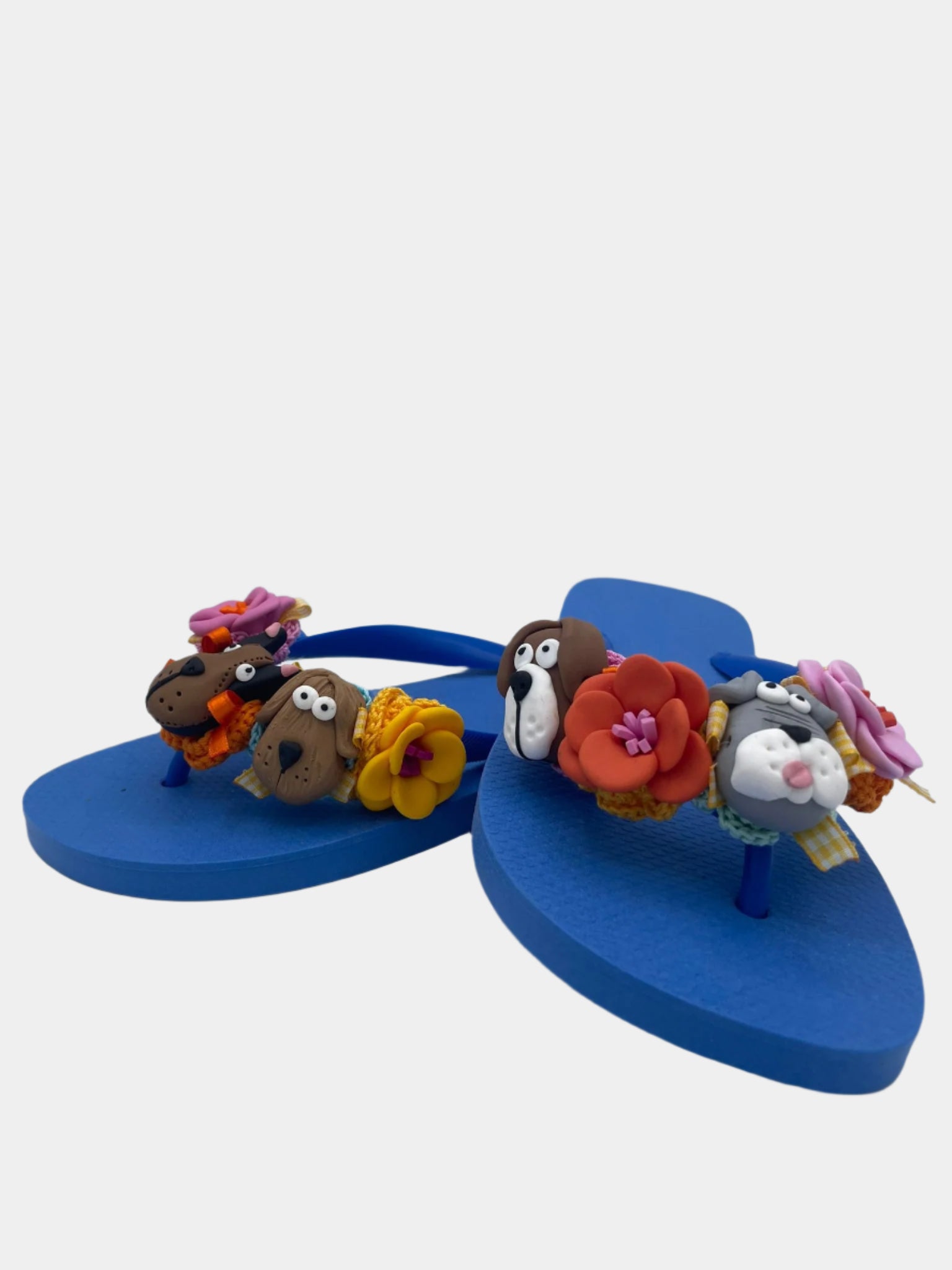 Flip-Flops Bluette con Pets e Fiori