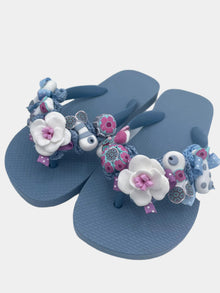 Flip flops carta da zucchero con fiori e pesciolini