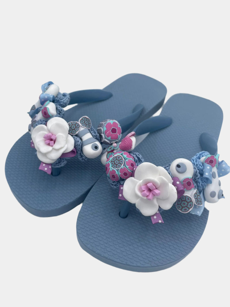Flip flops carta da zucchero con fiori e pesciolini