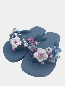 Flip flops carta da zucchero con fiori e pesciolini