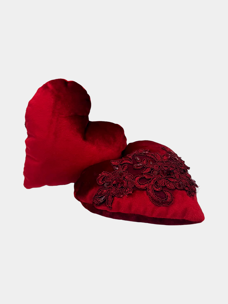 Cuore in Velluto con Pizzo