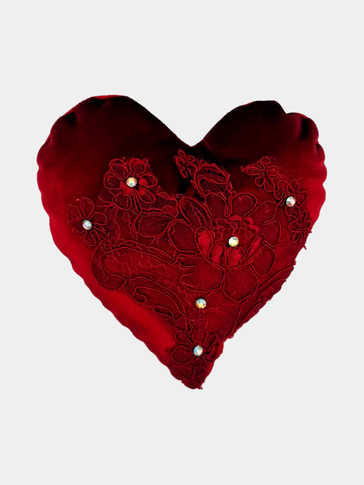 Cuore in Velluto con Pizzo