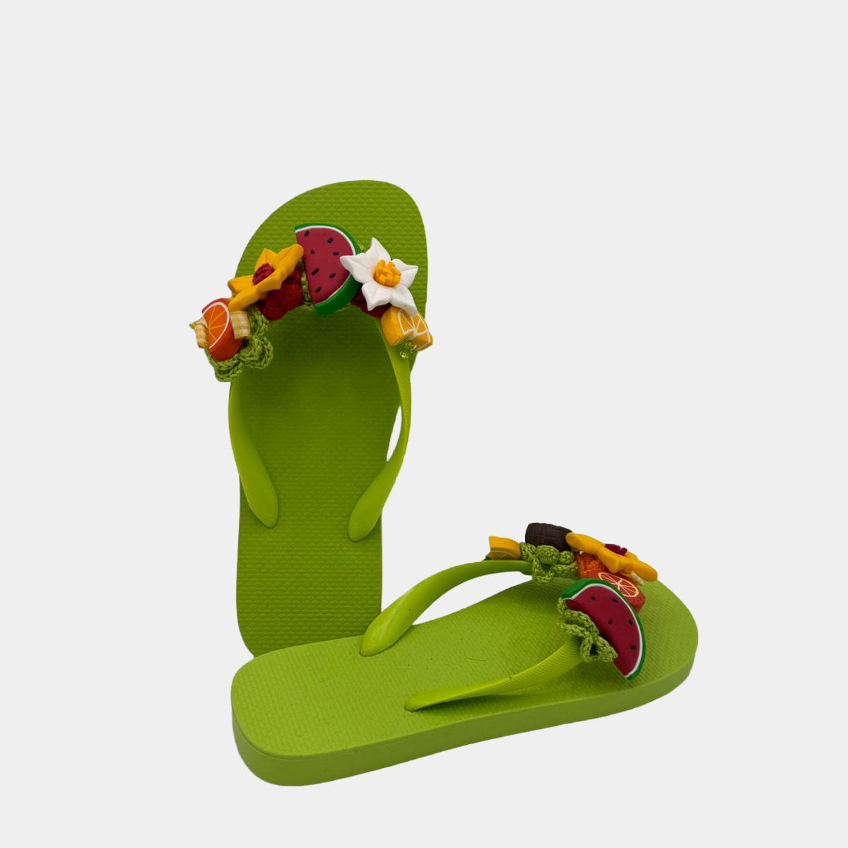 Flip-Flops Verde con frutta