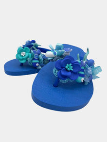 Flip-Flops azzurre con pesci e coralli
