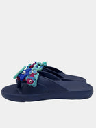 Flip-Flops blu notte con dettagli marini e fiori