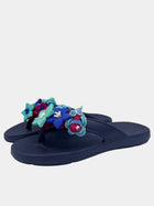 Flip-Flops blu notte con dettagli marini e fiori