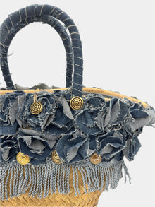 Borsa Coffa di Mirijana con dettagli denim e bottoni dorati