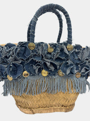 Borsa Coffa di Mirijana con dettagli denim e bottoni dorati - Fashion Loft