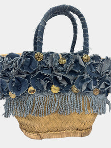 Borsa Coffa di Mirijana con dettagli denim e bottoni dorati