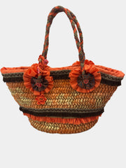 Borsa Coffa Artigianale arancione con dettagli di tappezzeria - Fashion Loft