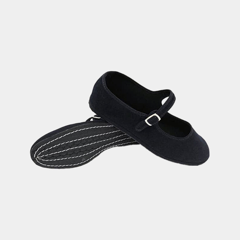 Blu Notte - Le Loftine Mary Jane - scarpa bassa in velluto con cinturino