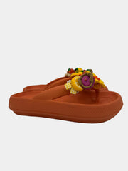 Flip - Flops modello alta color marrone con agrumi e zagara - Fashion Loft