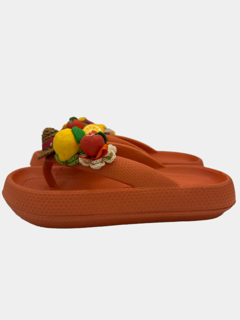 Flip-Flops modello alta color marrone con agrumi e zagara