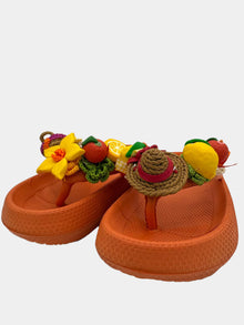 Flip-Flops modello alta color marrone con agrumi e zagara