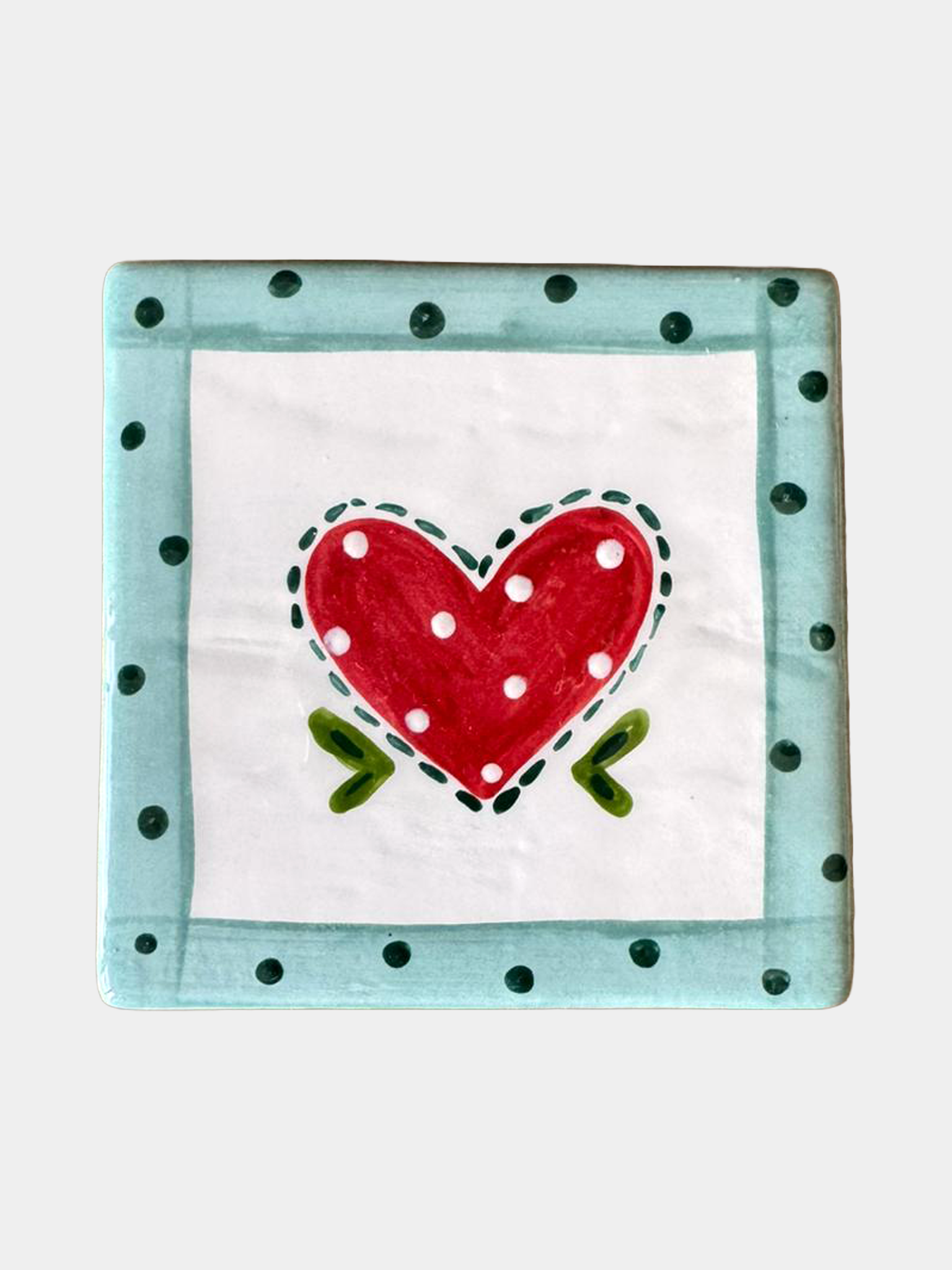 Cuore a Pois - Verde Acqua