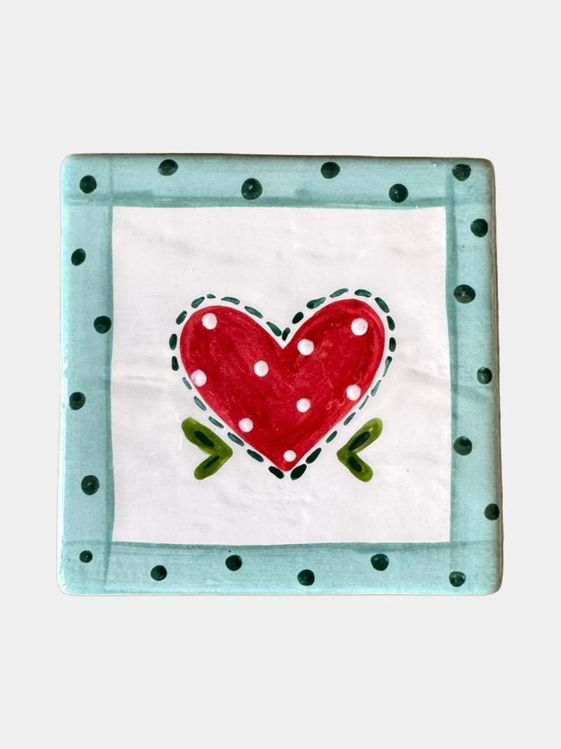 Cuore a Pois - Verde Acqua