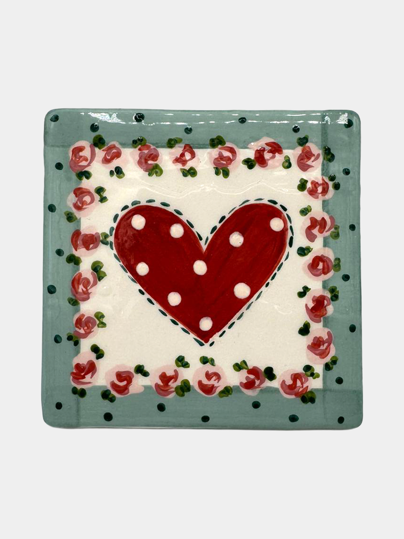 Cuore e Roselline - Verde Salvia