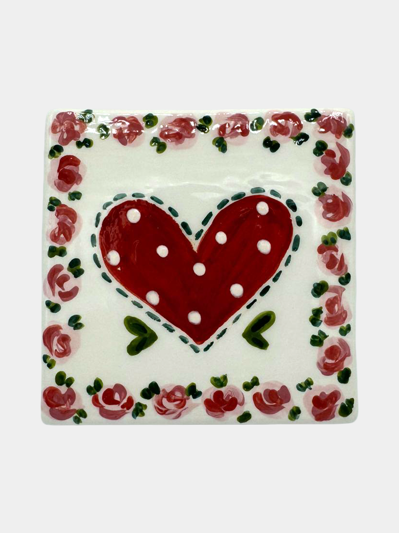 Cuore e Roselline - Bianco