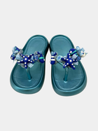 Flip-Flops Platform Azzurro Metallizzato Mare - vista 4 - infradito handmade BB Fashion Loft (BBFLIP38)