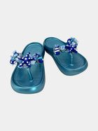 Flip-Flops Platform Azzurro Metallizzato Mare - vista 5 - infradito handmade BB Fashion Loft (BBFLIP38)