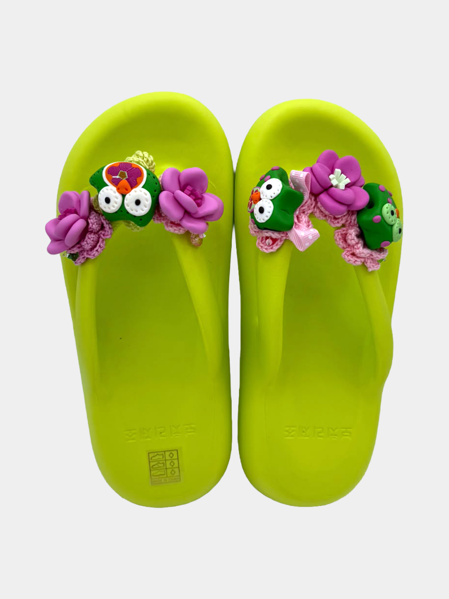 Flip-Flops Platform Lime con Gufetti - vista 2 - infradito handmade BB Fashion Loft (BBFLIP39)