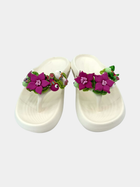 Flip-Flops Platform Bianche Fiori Fucsia - vista 5 - infradito handmade BB Fashion Loft (BBFLIP40)