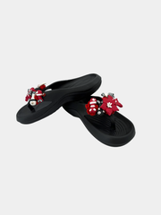 Flip-Flops Platform Nere Rosso e Bianco - vista 2 - infradito handmade BB Fashion Loft (BBFLIP41)