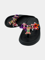 Flip-Flops Platform Nere Stelle Millefiori - vista 7 - infradito handmade BB Fashion Loft (BBFLIP42)