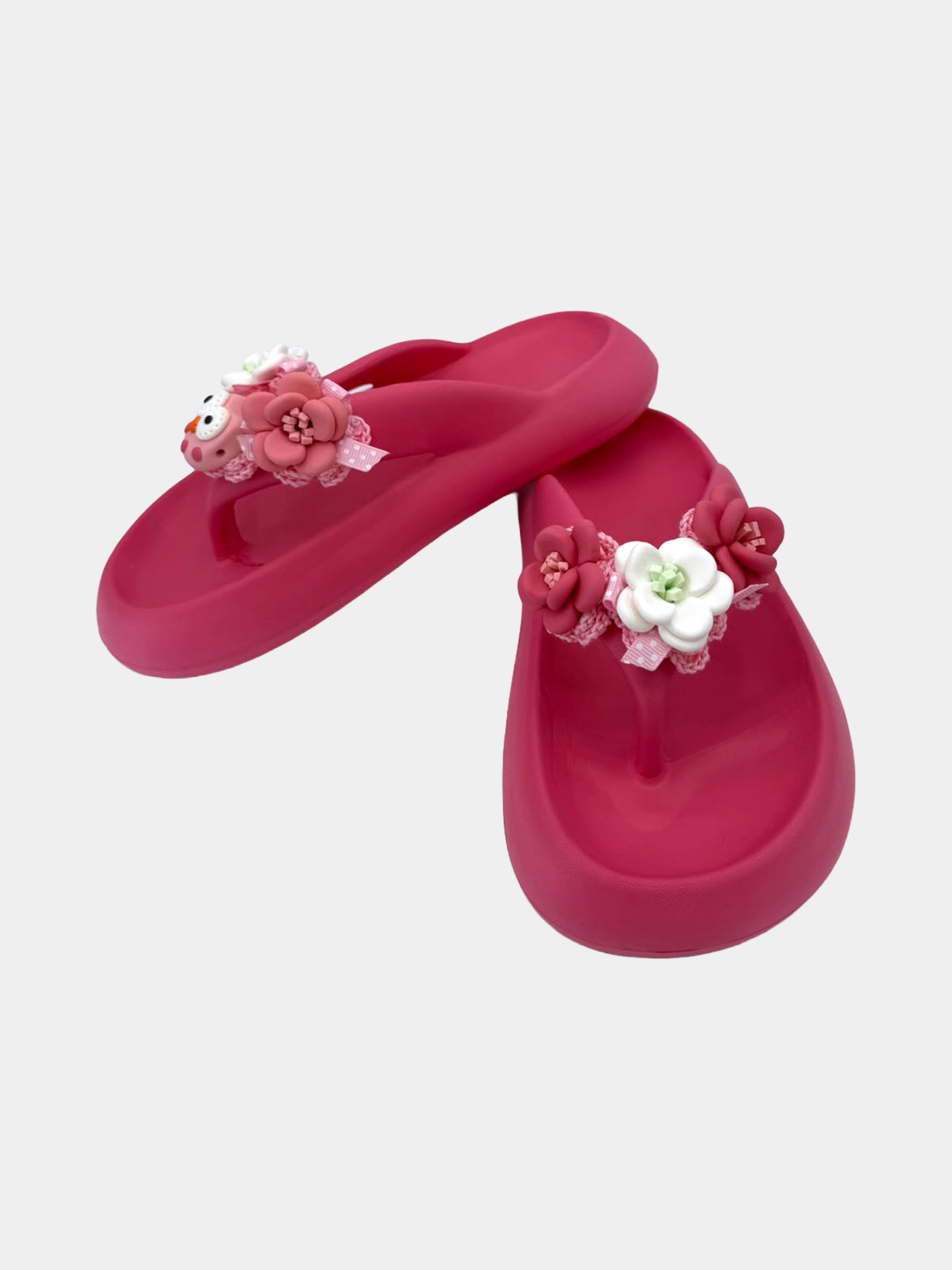 Flip-Flops Platform Rosa Romantiche - vista 2 - infradito handmade BB Fashion Loft (BBFLIP44)