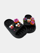 Flip-Flops Nere Gufetti e Rose - vista 2 - infradito handmade BB Fashion Loft (BBFLIP45)