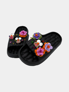Flip-Flops Nere Gufetti e Rose - vista 3 - infradito handmade BB Fashion Loft (BBFLIP45)