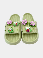 Flip-Flops Verde Chiaro Gufetti e Fiori - vista 3 - infradito handmade BB Fashion Loft (BBFLIP46)