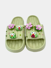 Flip-Flops Verde Chiaro Gufetti e Fiori - vista 3 - infradito handmade BB Fashion Loft (BBFLIP46)