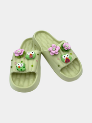 Flip-Flops Verde Chiaro Gufetti e Fiori - vista 6 - infradito handmade BB Fashion Loft (BBFLIP46)
